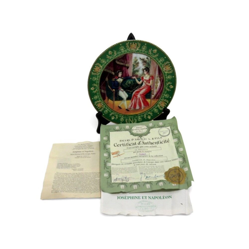 Henri D Arceau Limoges Plate La Rencontre France 80s Vintage